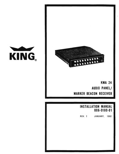 KING KMA 24  AUDIO PANEL  INSTALLATION MANUAL
