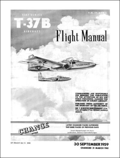 CESSNA T-37B FLIGHT MANUAL T.O 1T-37B-1 