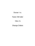 Bonzer Inc TRN-70 Change Orders Change Orders (part# BZTRN7O-CHANGES)
