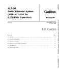 Collins ALT-50, -50A Radio Altimeter Sys Instruction Book (part# 523-0766819-001)