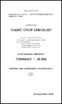 PANAVIA 200 TORNADO FLIGHT CREW CHECKLIST (part# AER. 1F-PA200(IS-084)-1CL-1)