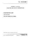 Beech C-26, MD-3, MD-3A Generator Set Generator Set USAF, Operating & Service Instructions (part# 35C2-3-304-1)