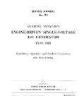Bendix DC Generator Type 1381 Installation, Operation, Overhaul, Parts (part# NO.-82)