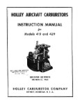 Holley Carburetor Company 419 & 429 Aircraft Carburetors Installation & Maintenance (part# HO419,429-43-IN)