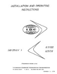 Intercontinental Dynamics Corp Altitude Alerter 1970 Installation & Operating Instructions (part# 18962)