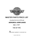 Aeronca 7AC & 11AC Master Price List (part# AE7AC,11AC-P)