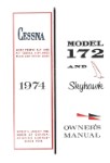 Cessna 172M & Skyhawk 1974 Owner's Manual (part# D1016-13)