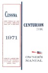 Cessna 210K Centurion1971 Owner's Manual (part# D856-13)