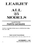 Learjet All 25 Models 1981 Illustrated Parts Catalog (part# LE25-81-P-C)