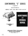 Continental A100, C115&C125 Aircraft Engines Operation, Maintenance, Overhaul & Parts List (part# COA100-47-OP-C)