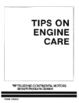 Continental Tips On Engine Care Operator's Manual (part# X30548)