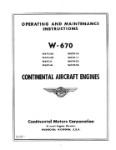 Continental Temporary Service Operation Instructions for W-670-6A & W-670-MA Engines 1940 (part# COW670-40-M-C)