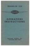 Franklin O-335-5 & YO-335-5 Operating Instructions (part# FRO335SER-OP-C)