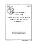 Curtiss-Wright P-40K, -1, P-40L, M, N, C-46, P-47G Interchangeable Parts List (part# T.O. 01-25-8)