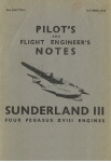 Sunderland III Pilot's And Flight Engineer's Notes (part# AP 1566C PN)